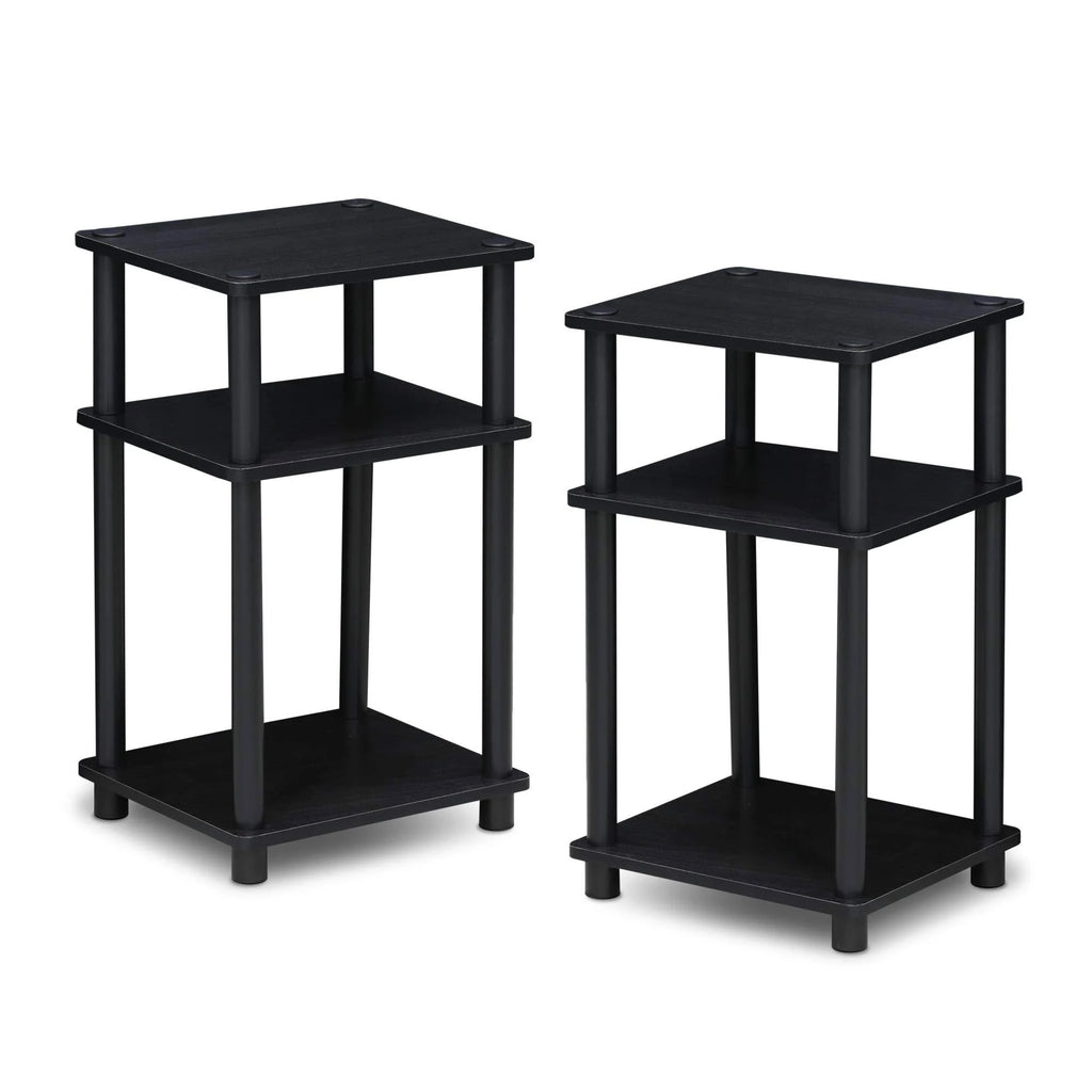 3-Tier 2-Pack End Table, Americano/Black M869