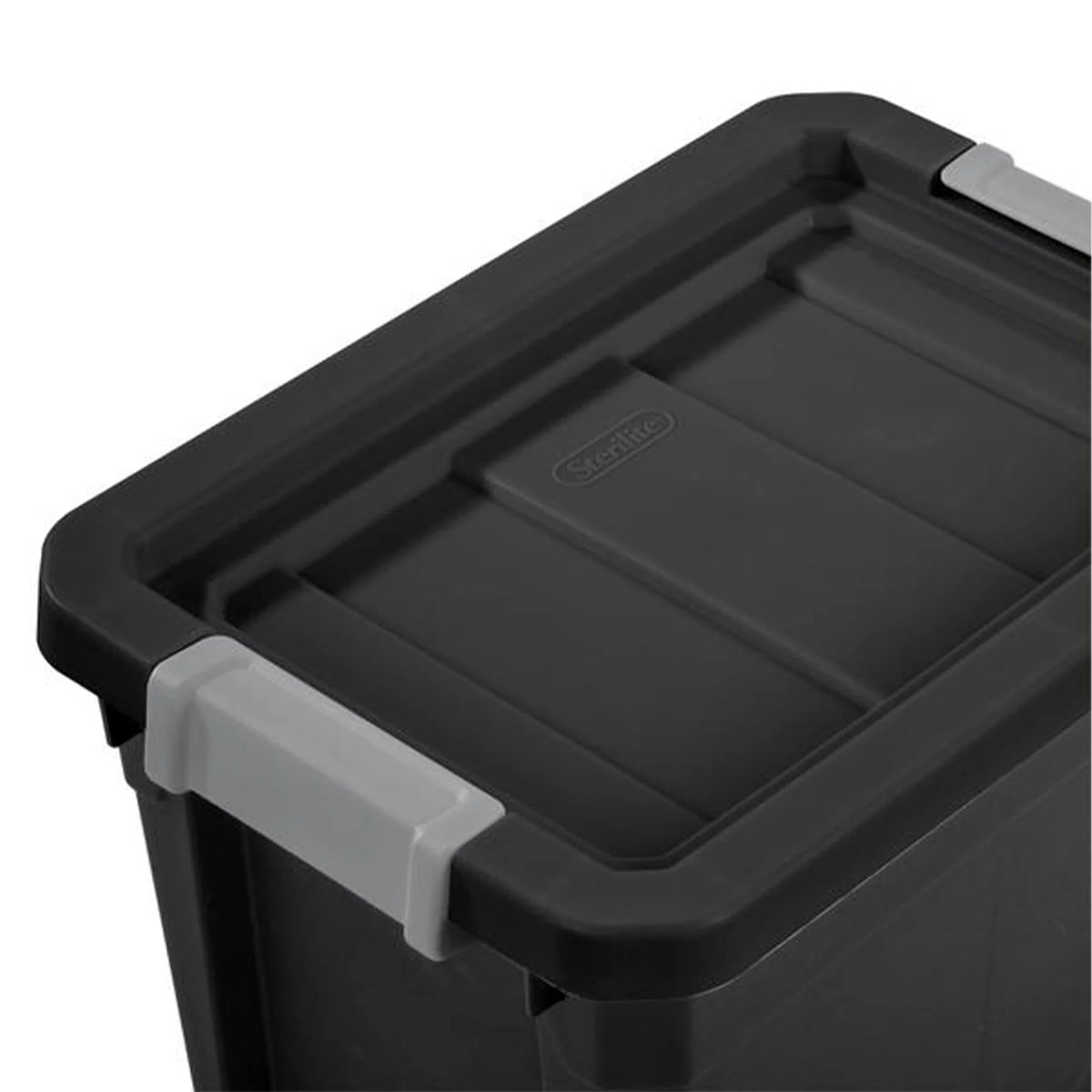 7.5 Gallon Storage Totes with Latch Lids, Black 6 Pack E67647
