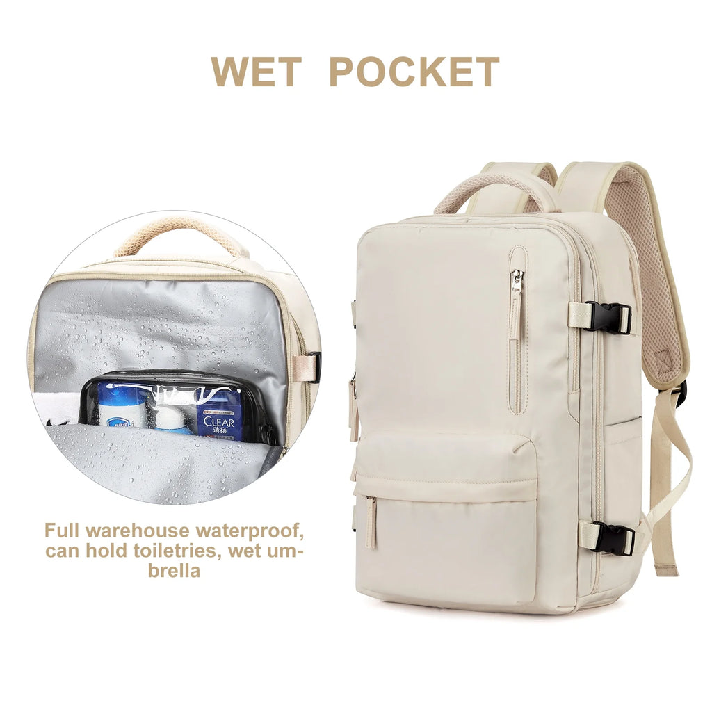 Waterproof Travel Backpack with USB Charging Port Shoes Compartment Z6400