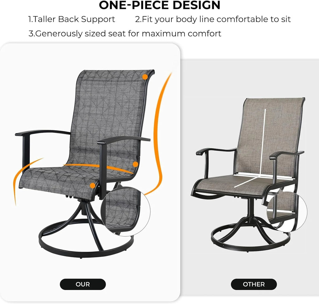 Swivel Patio Chairs Set of 2 Metal Frame T55389