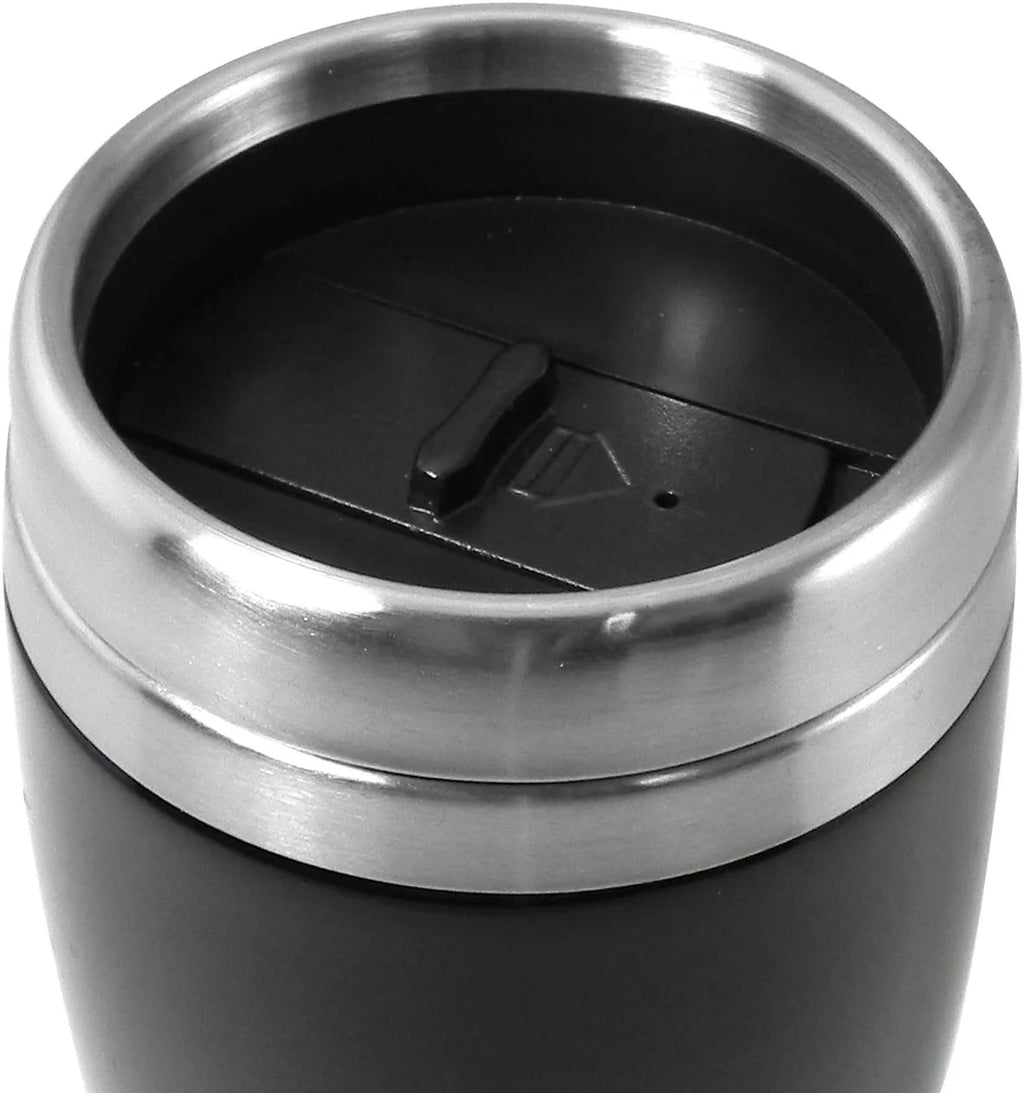 Black Stainless Steel Travel Mug U3706