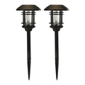 8 Lumen 19 in. Solar LED Bronze Finish Glass Pathway Lights, 2 Pack F9042