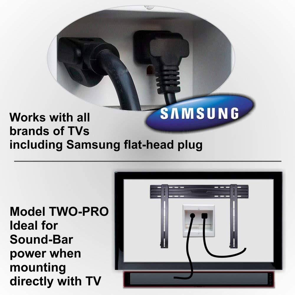 Dual In-Wall Cable Management for Wall-Mounted TVs, 24& Romex Cable L15525