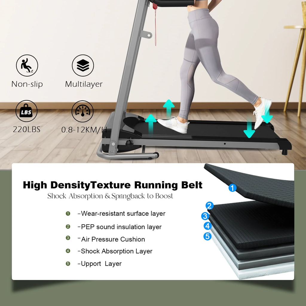 Folding 1.5HP Electric Treadmill Black X3893