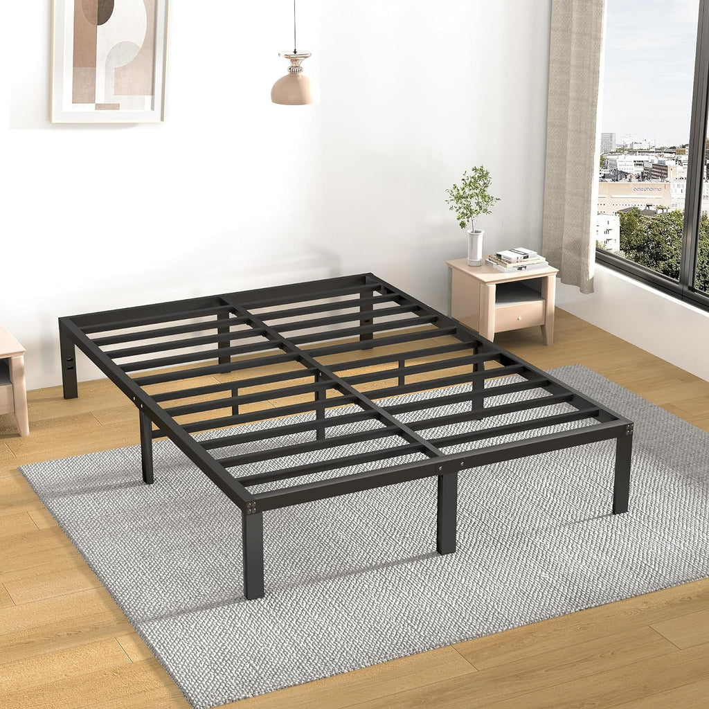 14 Inch King Size Platform Bed Frame with Metal Slats P301