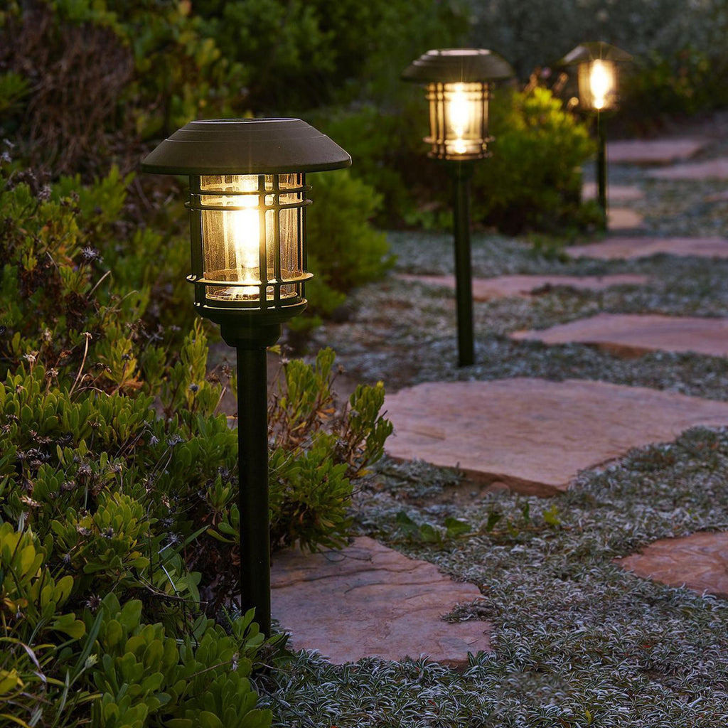 8 Lumen 19 in. Solar LED Bronze Finish Glass Pathway Lights, 2 Pack F9042