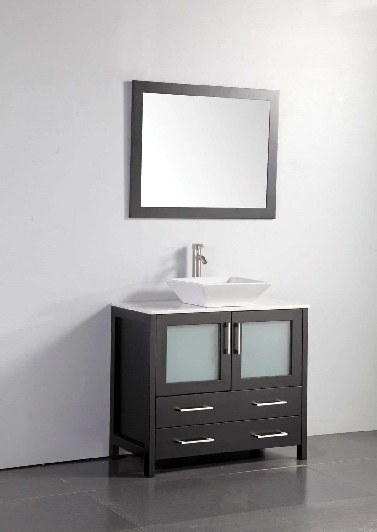 36 in. Single Sink Vanity Cabinet with Ceramic Vessel Sink & Mirror H874141