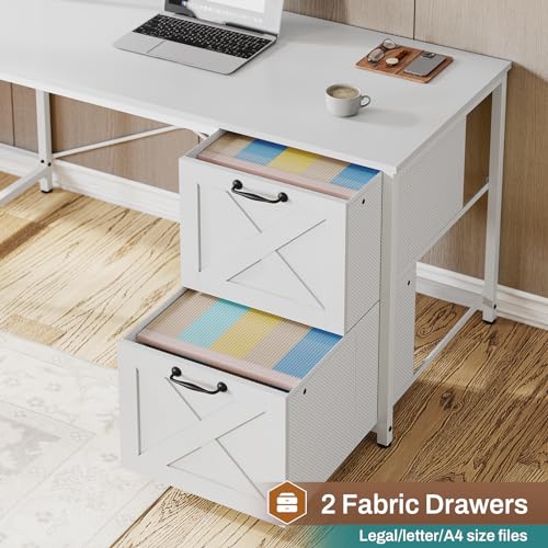Black L Shaped Computer Desk with Fabric Drawers and Power Outlet S7207