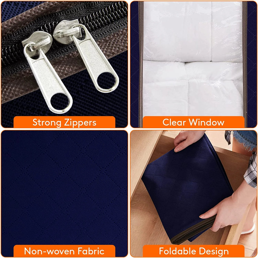 Blue 90L Clothes Storage Bag 6 Pack T247
